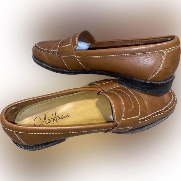 Cole Haan Men’s Size 9 Brown Leather Douglas Slip On Penny Loafers - Picture 1 of 7